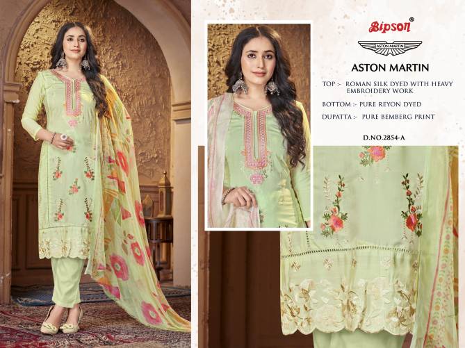 Aston Martin 2854 By Bipson Roman Silk Embroidery Dress Material Wholesale Shop In Surat